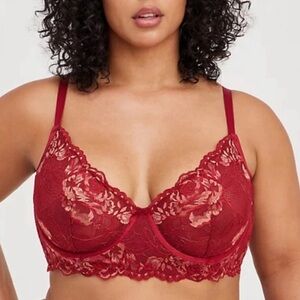 Torrid (NWT) Red/Gold longline unlined underwire bralette